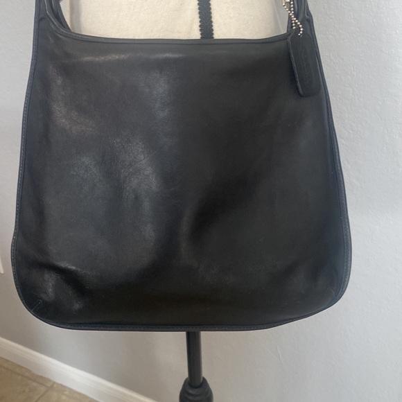 COACH #9134 Vintage Black Leather Large 
Flap Crossbody Shoulder Saddle Bag. - Picture 5 of 9